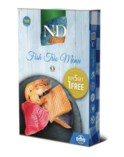 N&D Can Cat Natural Fish Trio Menu paket 6x70g