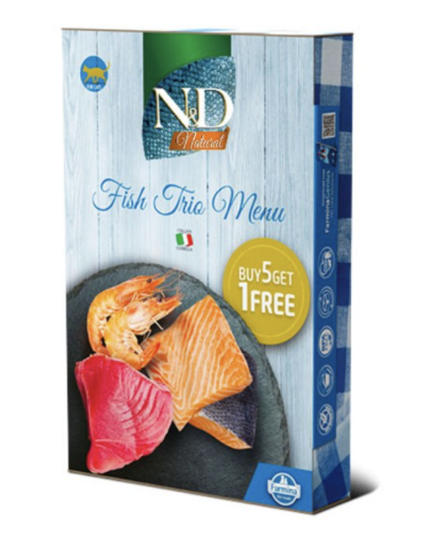 N&D Can Cat Natural Fish Trio Menu paket 6x70g