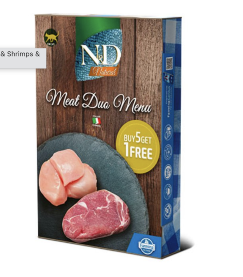 N&D Can Cat Natural Meat Duo Menu paket 6x70g