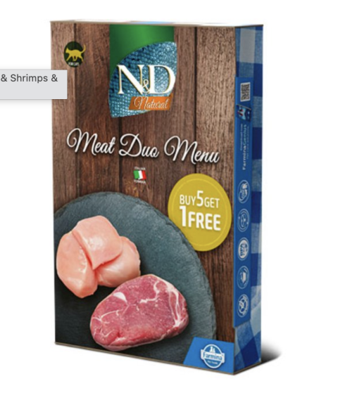 N&D Can Cat Natural Meat Duo Menu paket 6x70g